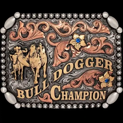 Bull Dogging Champion Belt Buckle (In Stock)