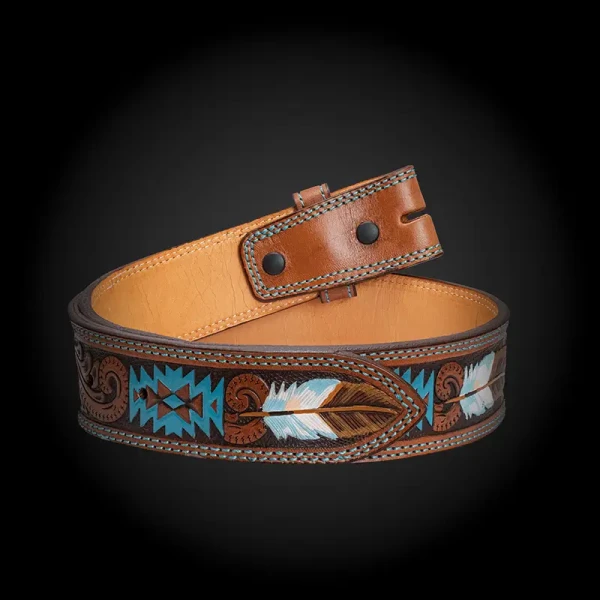 Blue Juniper Leather Belt (In Stock)