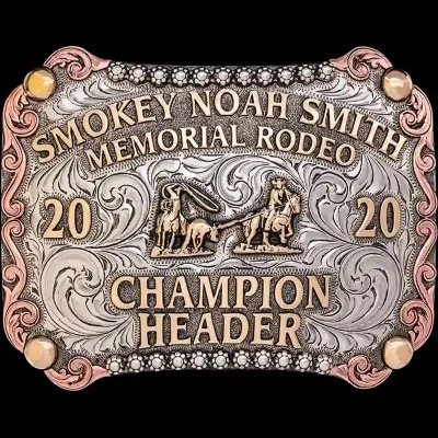 Bremerton custom western belt buckle featuring handcrafted German silver and engraved western styling.