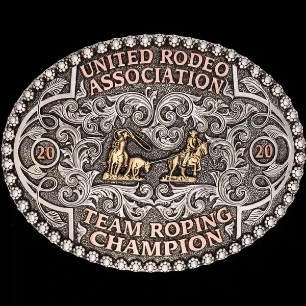 Chattanooga custom western belt buckle featuring engraved German silver and handcrafted western design.