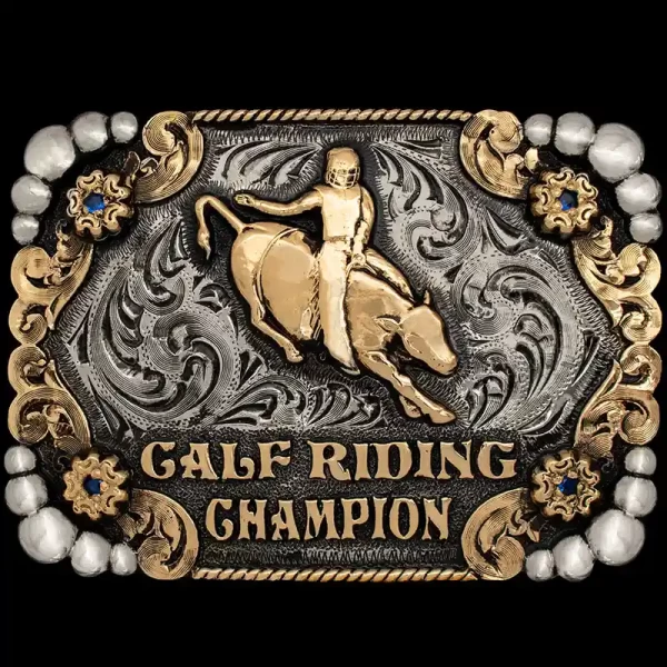 A calf riding belt buckle 