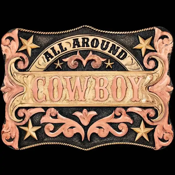 A kid's cowboy belt buckle 