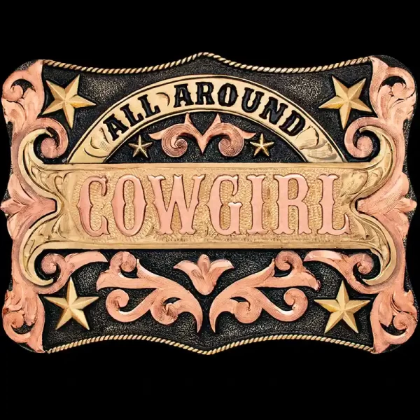A custom cowgirl belt buckle 