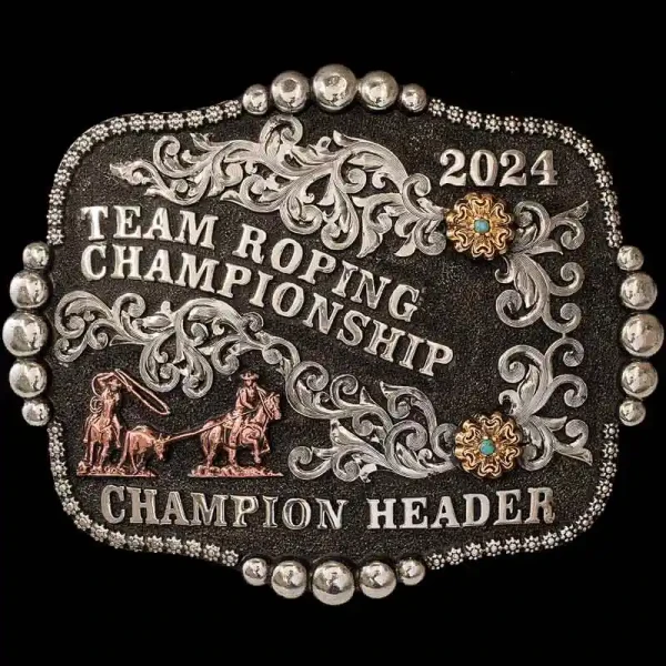 Harrison custom western belt buckle handcrafted with detailed silver engraving and premium craftsmanship.