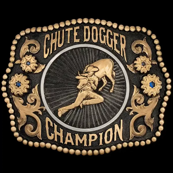 A custom chute dogger champion belt buckle for men 