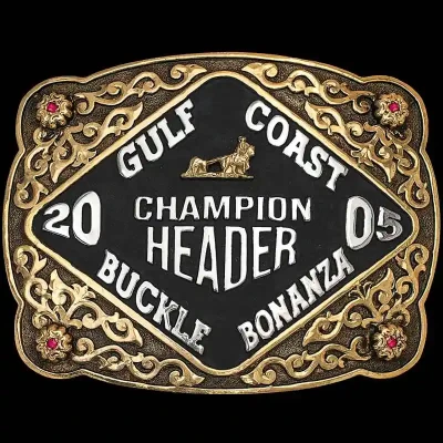 Alamosa custom western belt buckle crafted with engraved German silver and classic western styling.