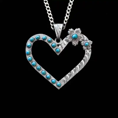 Turquoise Heart Custom Pendant
