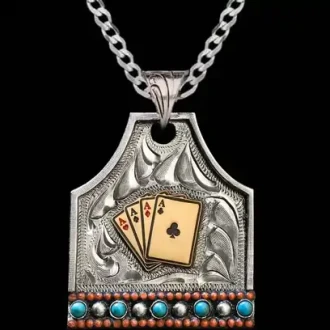 Smokey Cow Tag Necklace