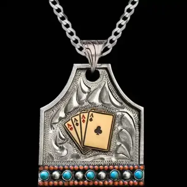 Smokey Cow Tag Necklace