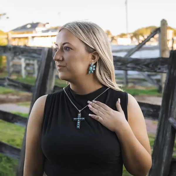 Dusty Rose Turquoise Earrings (In-Stock)
