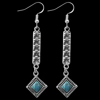 Shop Grit & Grace Western earrings with textured silver and turquoise-style accents. In stock, ready to ship next day, and perfect for any Western outfit.