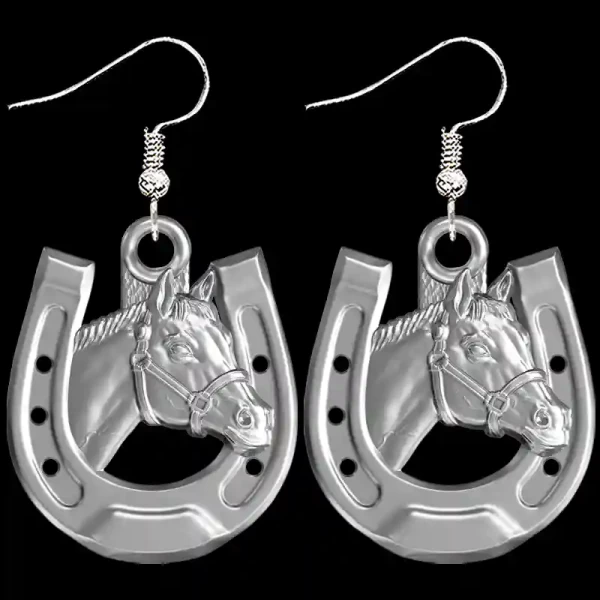 Horseshoe Horse Earrings