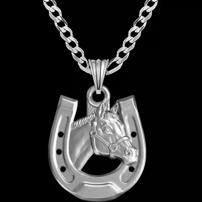 Horseshoe Horse Pendant