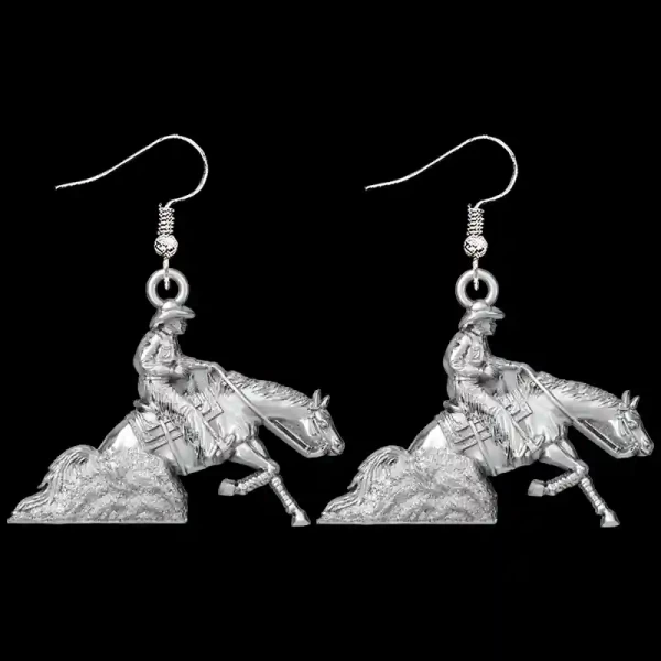Reining Horse Man Earrings