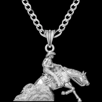 Reining Horse Man Pendant