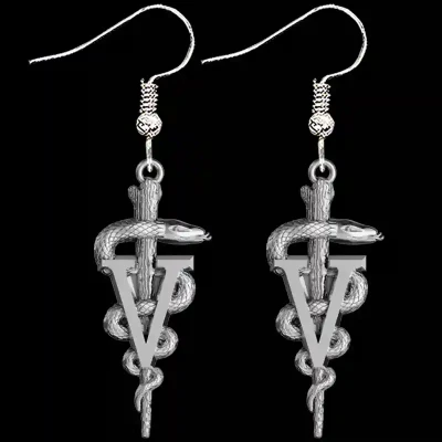 Veterinary Caduceus Earrings