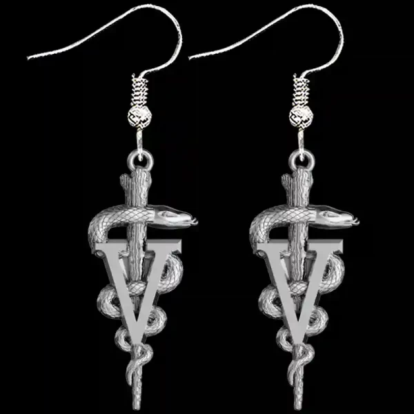 Veterinary Caduceus Earrings