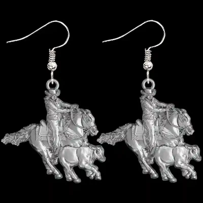 Working Cow Horse Woman Earrings