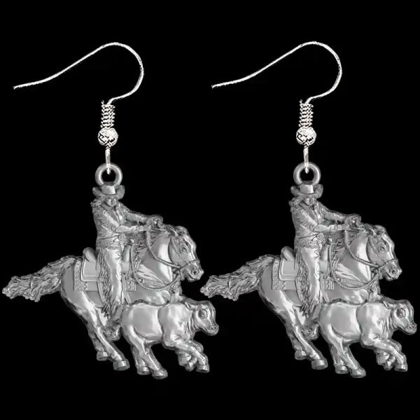 Working Cow Horse Woman Earrings