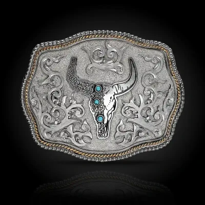 Wildflower Longhorn Belt Buckle (In Stock)