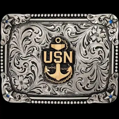 Navy Belt Buckle (In Stock)