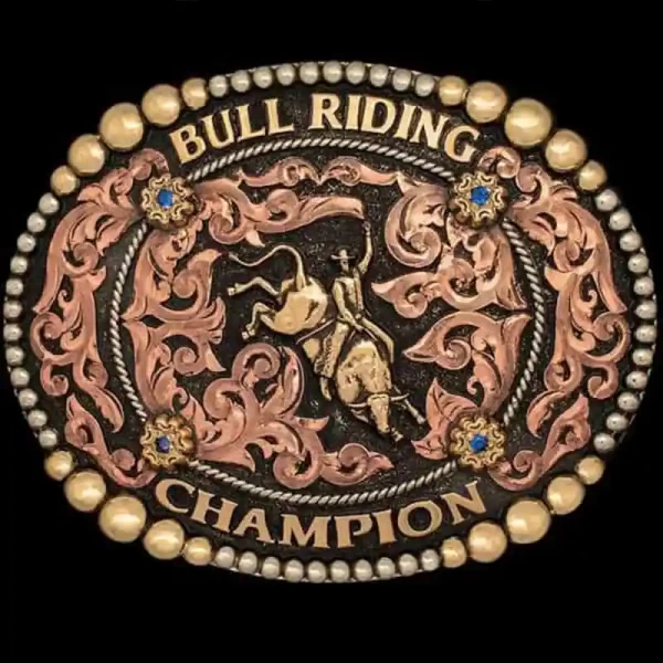 A bull rider belt buckle