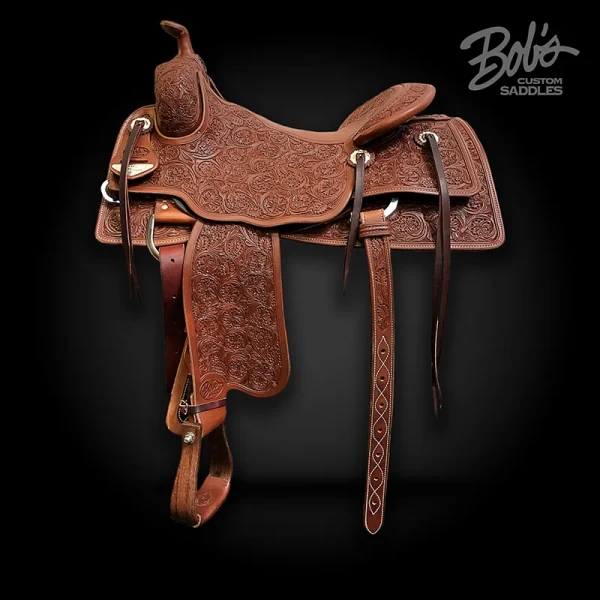 Gabe Hutchins 699 western performance saddle designed for comfort and competitive riding.