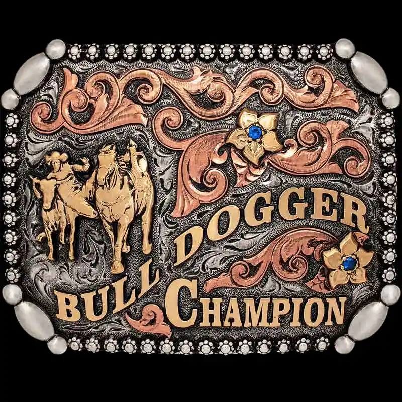 Bull Dogging Champion Belt Buckle (In Stock)
