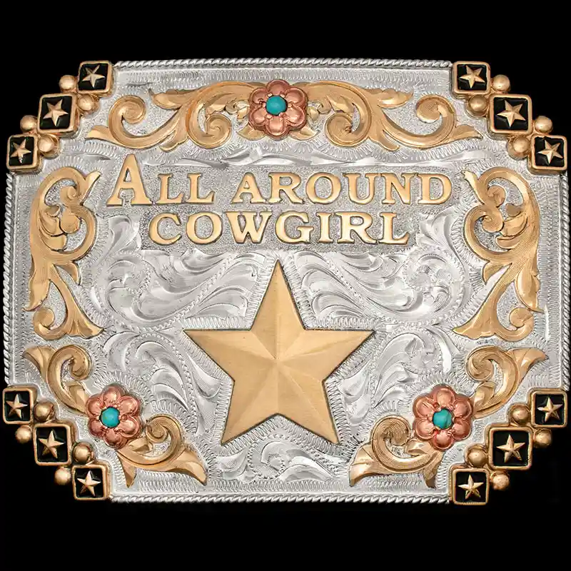 All Around Cowgirl Belt Buckle (In Stock)