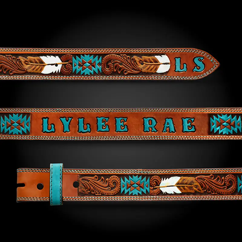 Sky Cedar Leather Belt 