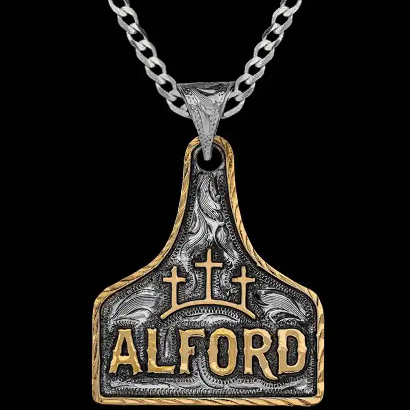 Angel Cow Tag Necklace