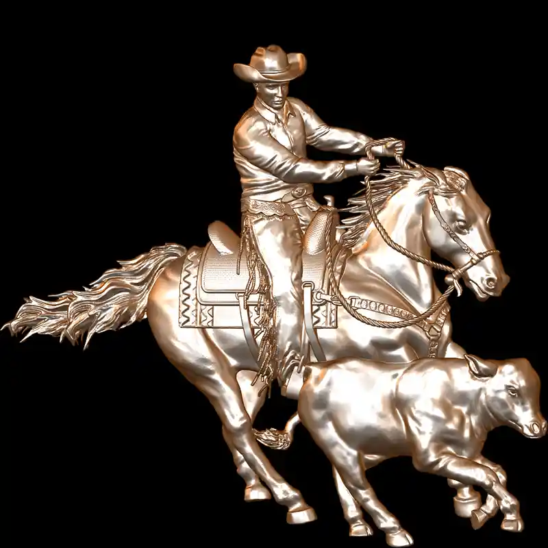 Working Cow Horse Man
