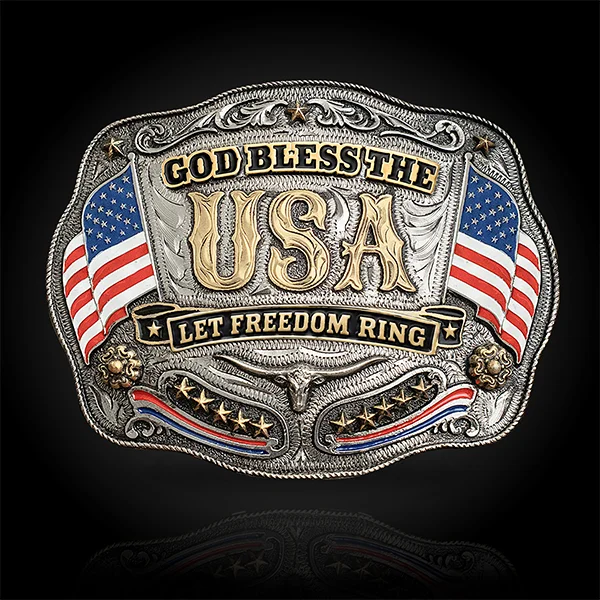 God Bless America Belt Buckle (In Stock)
