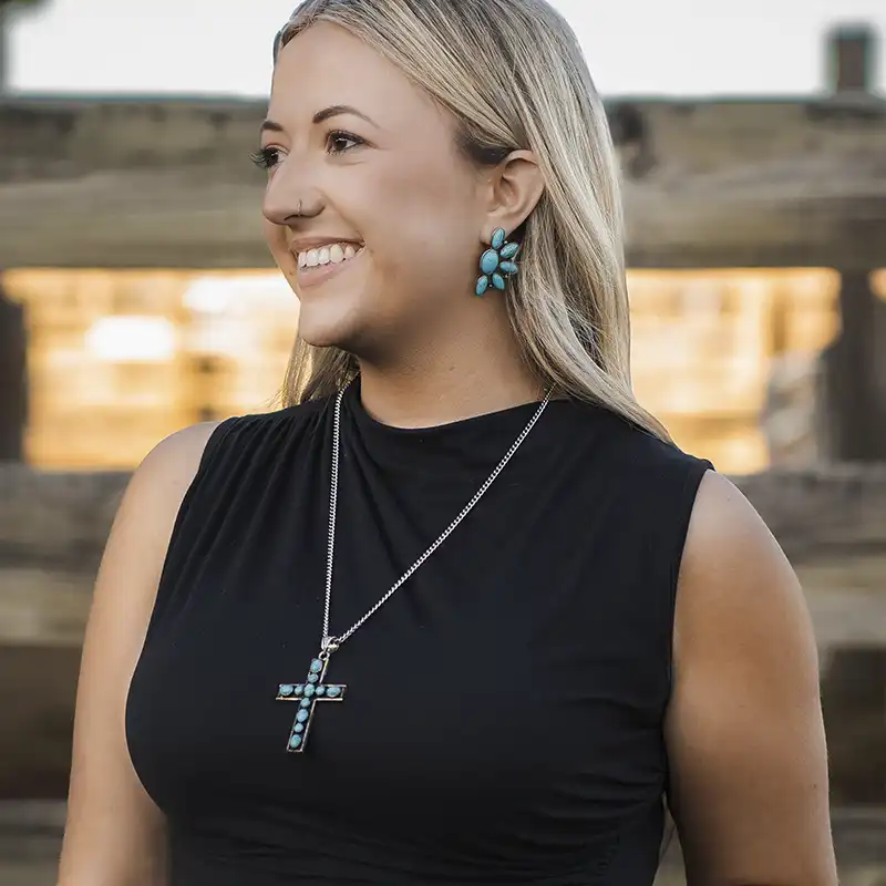 Dusty Rose Turquoise Earrings (In-Stock)
