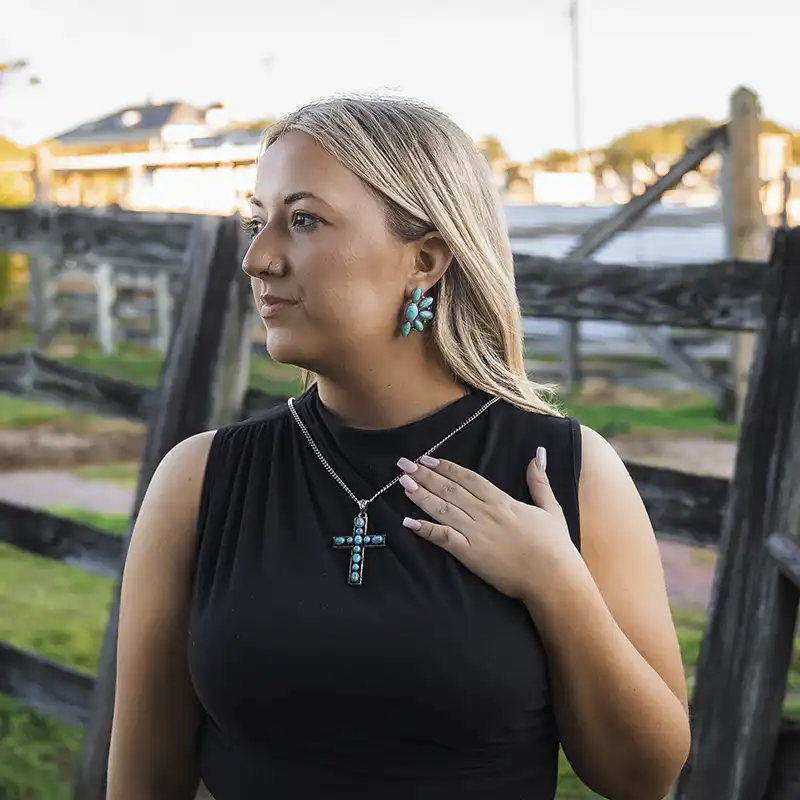 Dusty Rose Turquoise Earrings (In-Stock)