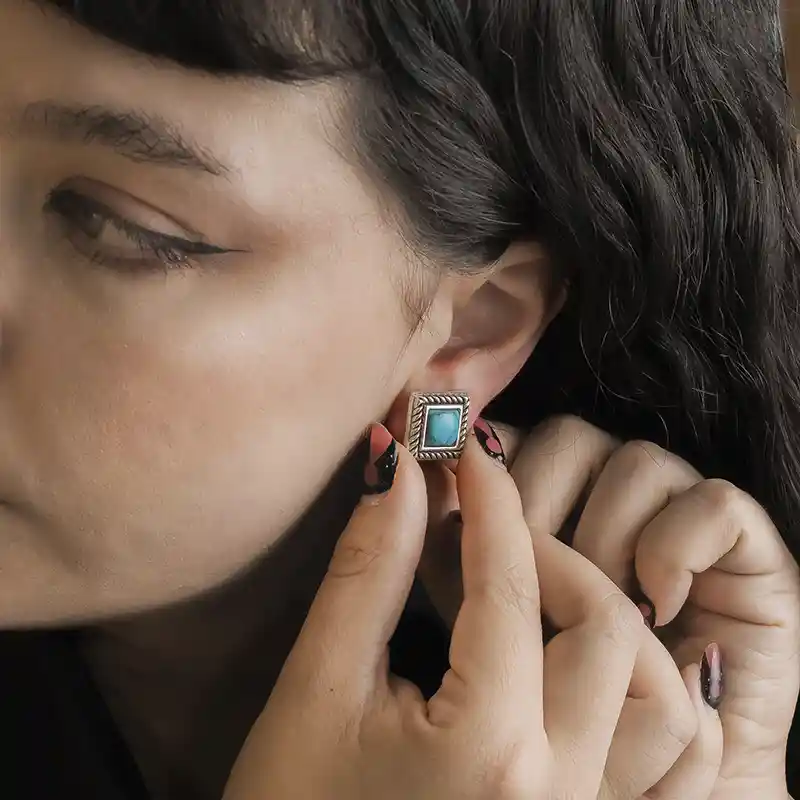 Turquoise Jade Earrings (In Stock)
