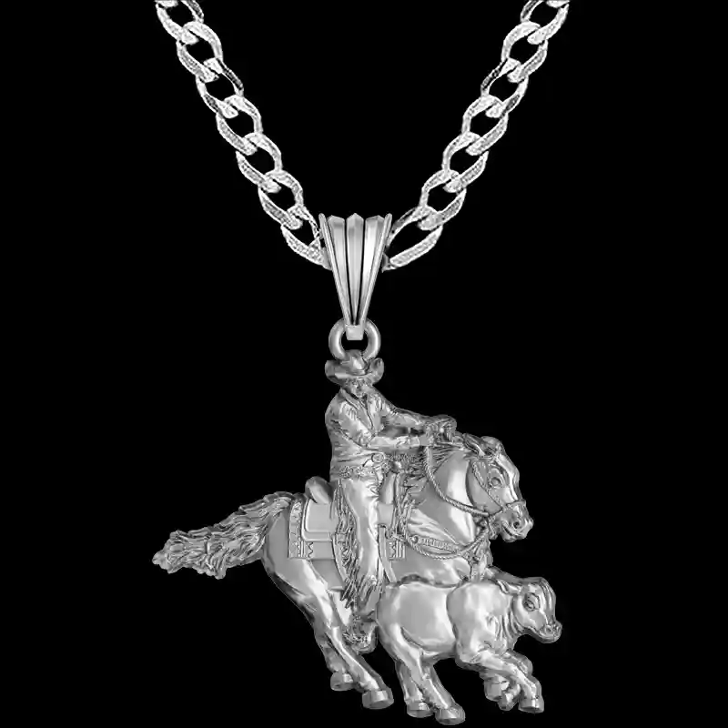 Working Cow Horse Man Pendant