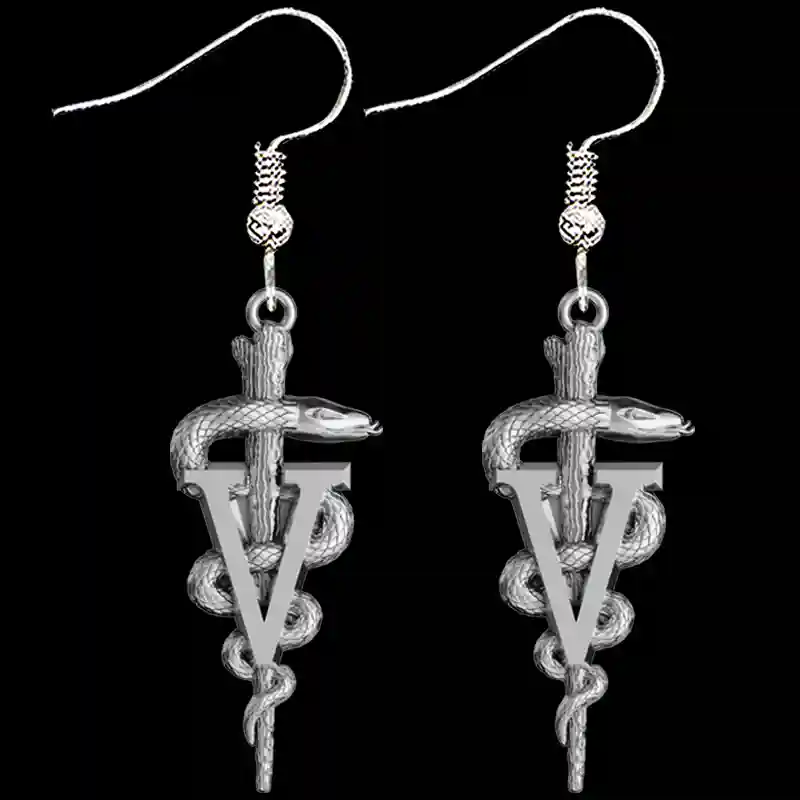 Veterinary Caduceus Earrings