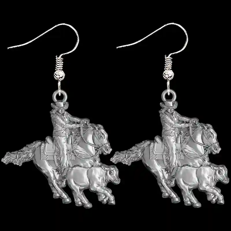 Working Cow Horse Woman Earrings
