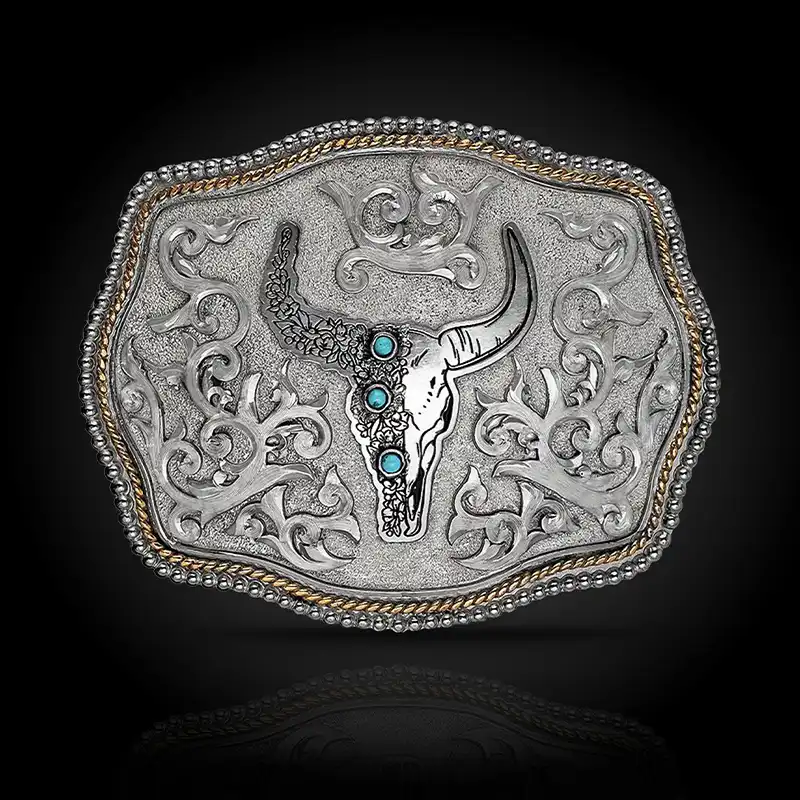 Wildflower Longhorn Belt Buckle (In Stock)