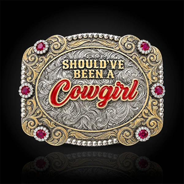 Should've Been A Cowgirl Belt Buckle (In Stock)