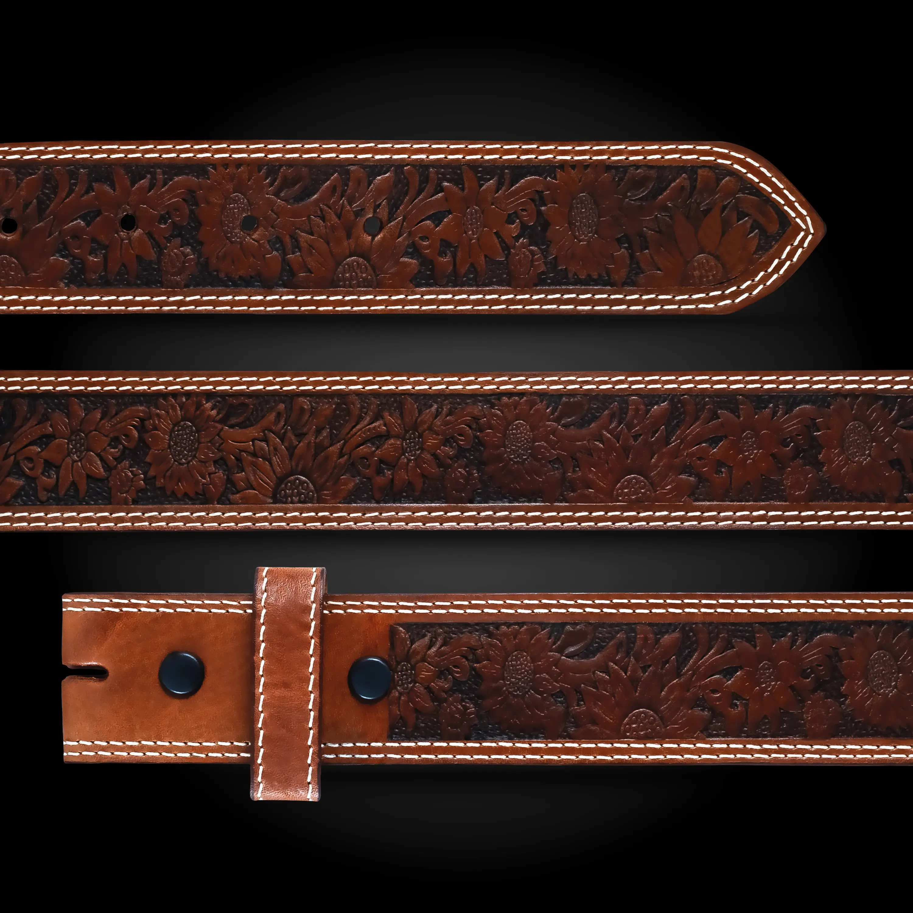 Virginia Sunflower Leather Belt (In-Stock)